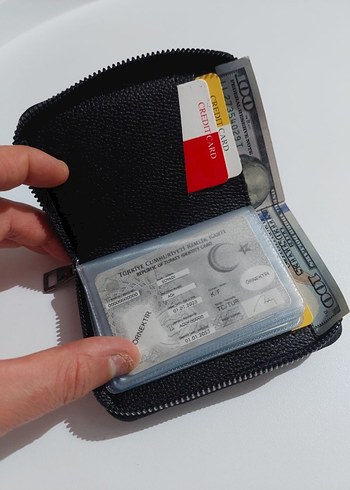 Fermuarlı Siyah Erkek Cüzdanı - 15 Kart Kapasiteli - Görsel 2