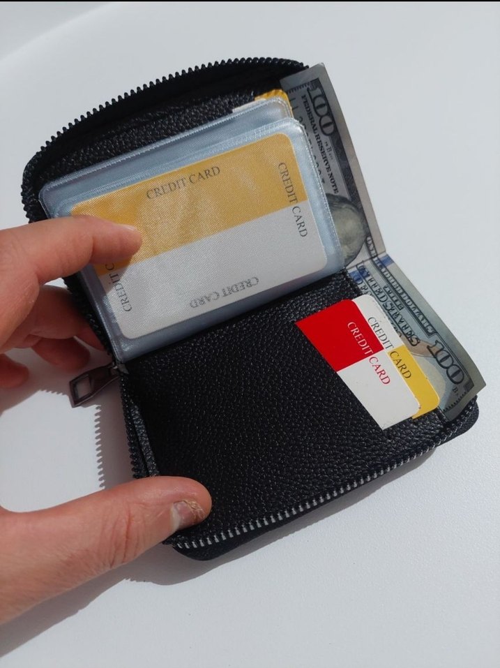 Fermuarlı Siyah Erkek Cüzdanı - 15 Kart Kapasiteli - Görsel 3