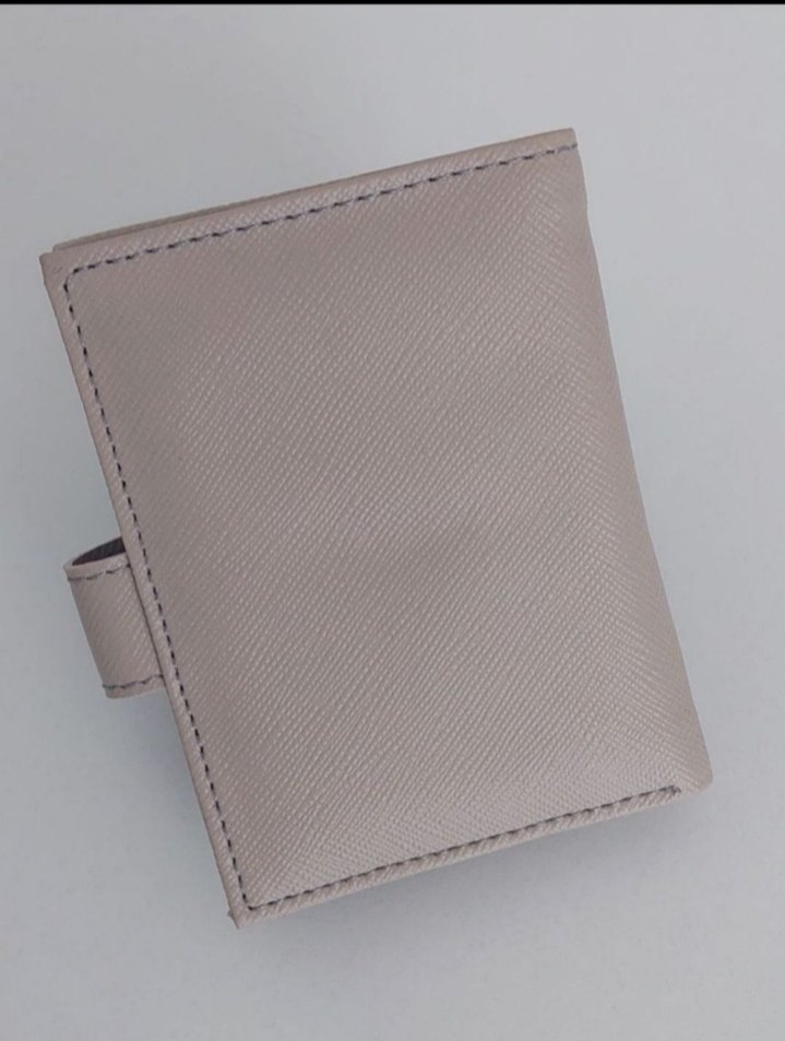 bej suni Deri Düğmeli Kadın Cüzdanı - Görsel 4