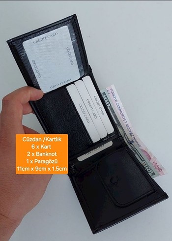Siyah Baskılı Erkek Cüzdan 6 Kartlıklı - Görsel 2