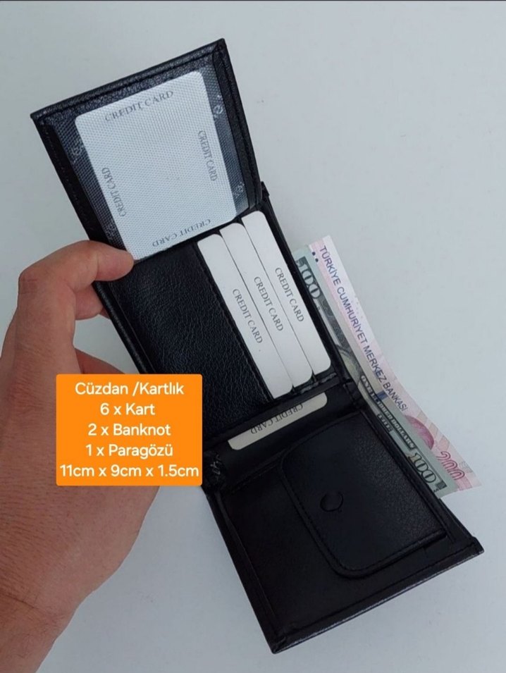 Siyah Baskılı Erkek Cüzdan 6 Kartlıklı - Görsel 2