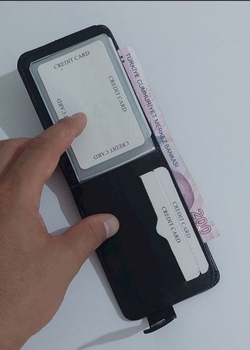 Düğmeli Siyah Erkek Cüzdanı - Görsel 3