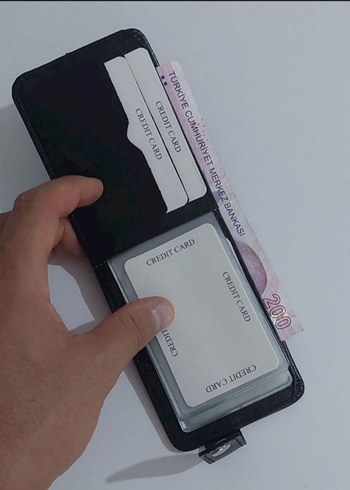 Düğmeli Siyah Erkek Cüzdanı - Görsel 2