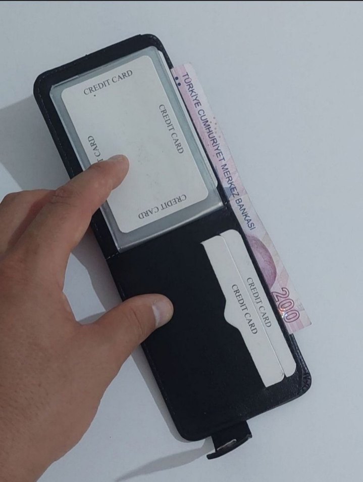 Düğmeli Siyah Erkek Cüzdanı - Görsel 3