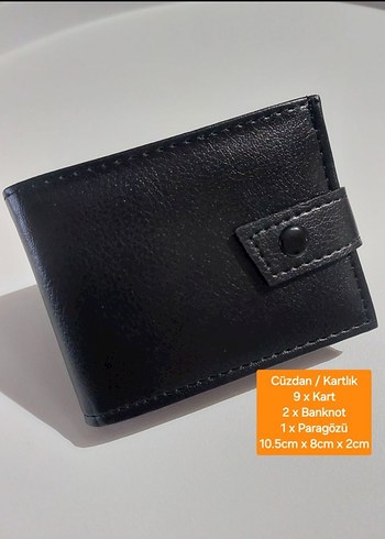 Siyah suni Deri Erkek Cüzdanı - 9 Kart Kapasiteli - Görsel 4