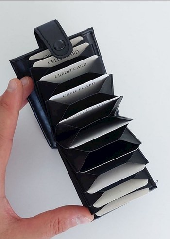 Siyah Akordiyon Kartlık Erkek Cüzdan - Görsel 2