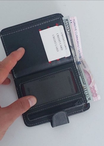 Siyah Erkek Cüzdan 17 Kartlık Fermuarlı - Görsel 5
