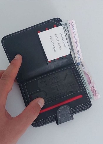 Siyah Erkek Cüzdan 17 Kartlık Fermuarlı - Görsel 2