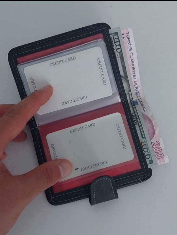 Siyah Erkek Cüzdan 17 Kartlık Fermuarlı - Görsel 4