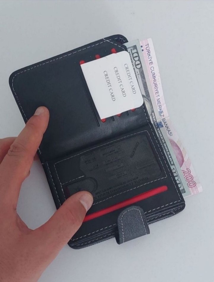 Siyah Erkek Cüzdan 17 Kartlık Fermuarlı - Görsel 2