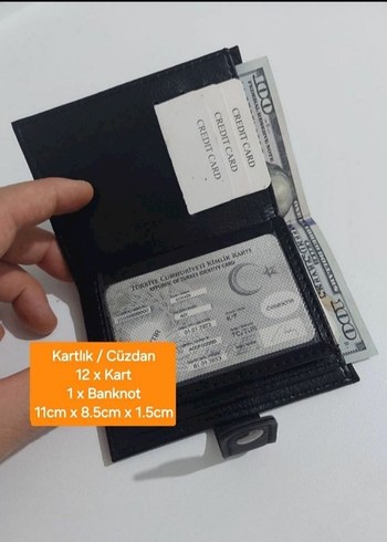 Siyah Erkek Cüzdan 12 Kartlık - Görsel 2