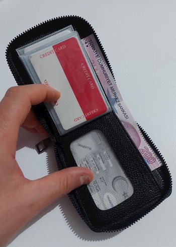 Fermuarlı Siyah Erkek Cüzdanı 12 Kartlık - Görsel 2