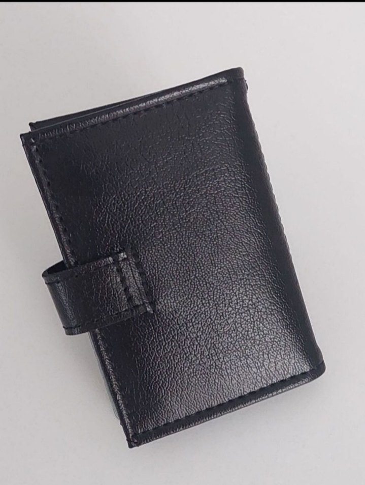 Düğmeli Siyah Erkek Cüzdanı - Görsel 4