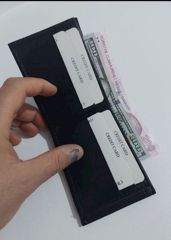 Siyah Erkek suni Deri Cüzdan 8 Kartlık - Görsel 3