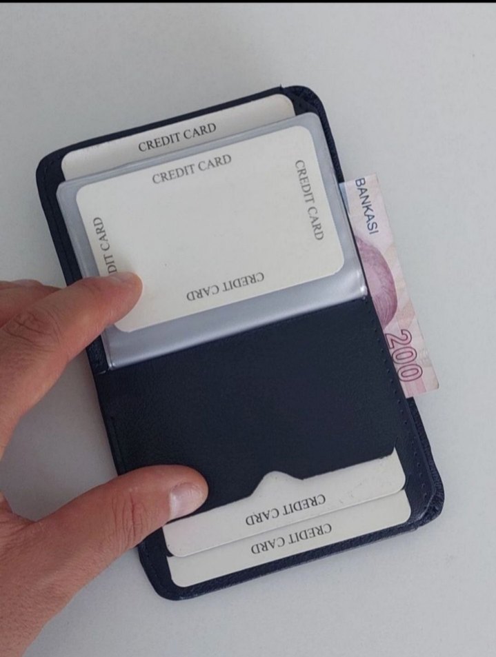 Mavi Kareli Erkek Cüzdanı - Görsel 3