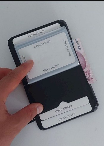 Gri Erkek Cüzdanı, 17 Kartlık, 1 Banknotluk - Görsel 3