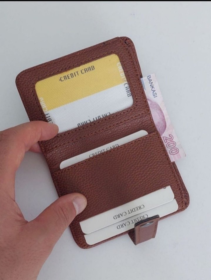 Kahverengi suni Deri Erkek Cüzdanı - Görsel 3