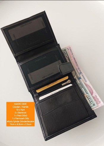 Siyah Deri Erkek Cüzdanı - Görsel 2