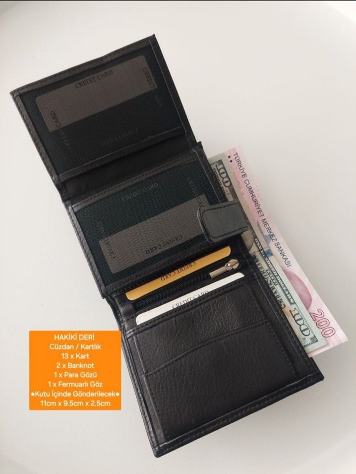 Siyah Deri Erkek Cüzdanı - Görsel 2