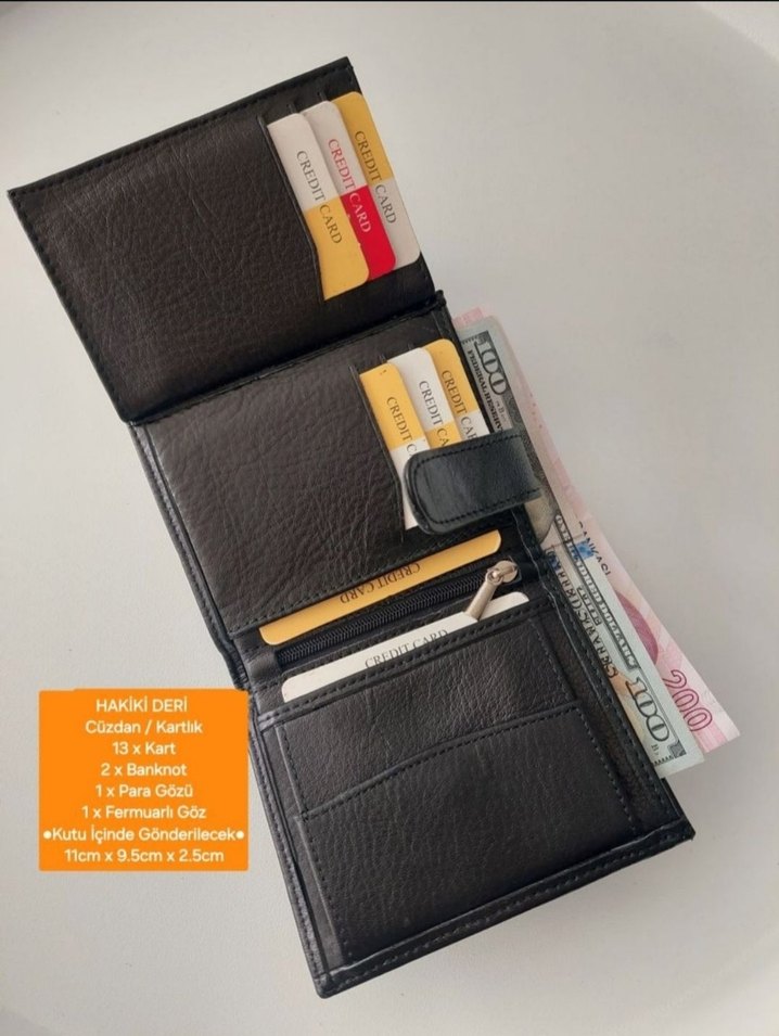 Siyah Deri Erkek Cüzdanı - Görsel 3