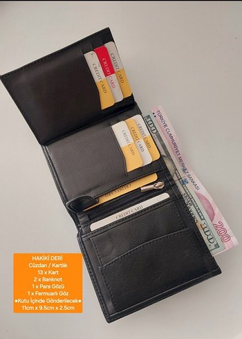 Siyah Hakiki Deri Erkek Cüzdanı - Görsel 3