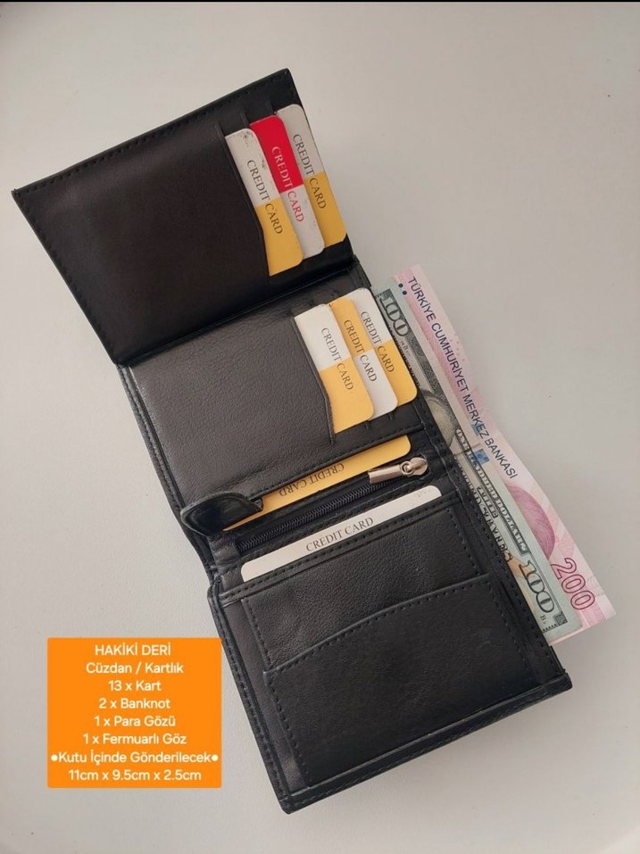 Siyah Hakiki Deri Erkek Cüzdanı - Görsel 3