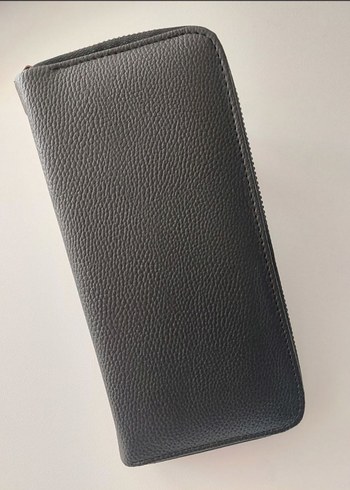 Suni Deri Fermuarlı Erkek Cüzdanı Siyah - Görsel 2