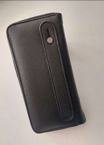 Suni Deri Fermuarlı Erkek Cüzdanı Siyah - Görsel 3