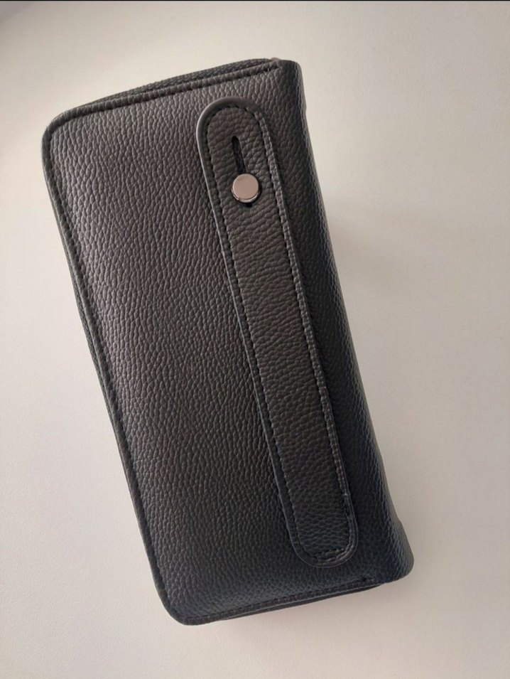 Suni Deri Fermuarlı Erkek Cüzdanı Siyah - Görsel 3