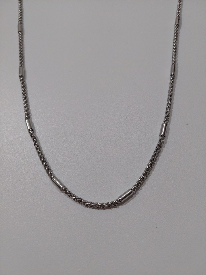 Gri Paslanmaz Çelik Erkek Kolye 60cm - Görsel 2