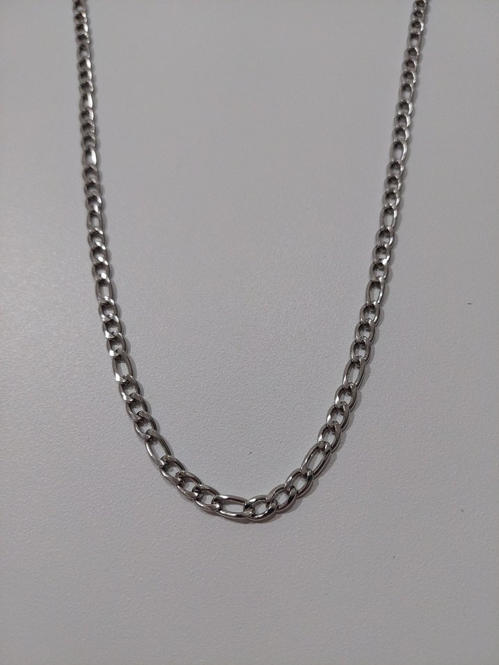 Paslanmaz Çelik Gri Erkek Kolye 54cm - Görsel 3