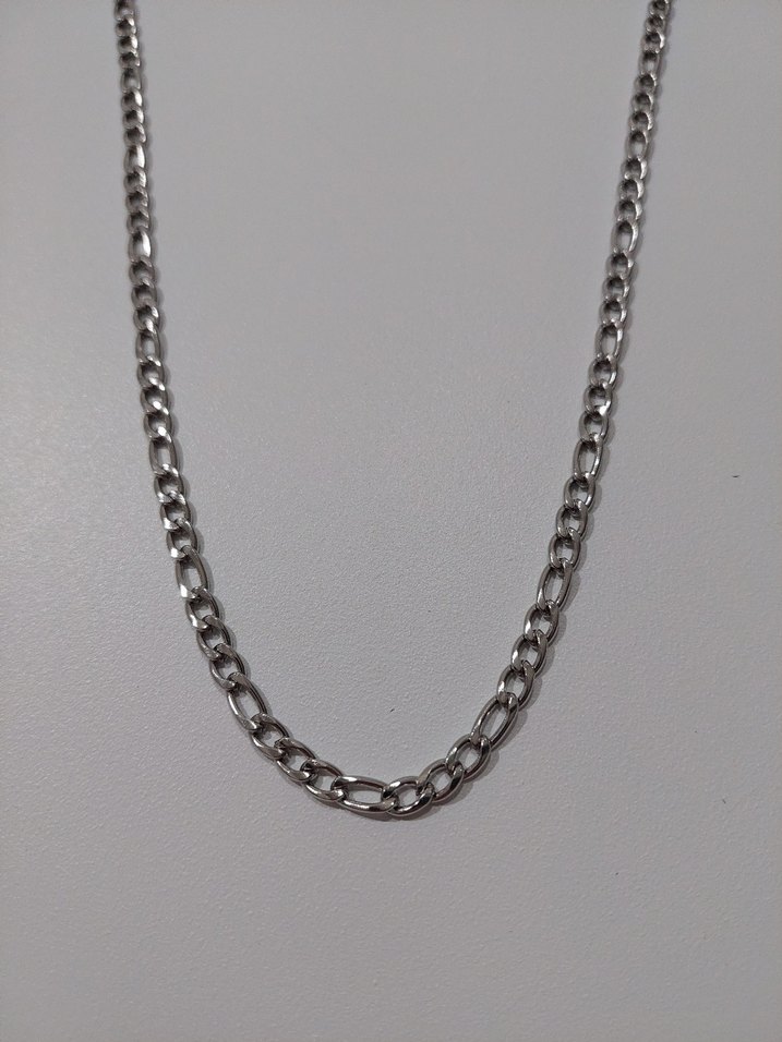 Paslanmaz Çelik Gri Erkek Kolye 54cm - Görsel 2