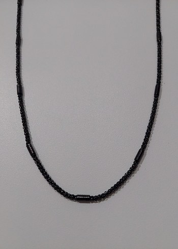 Paslanmaz Çelik Siyah Zincir Kolye 60cm - Görsel 2