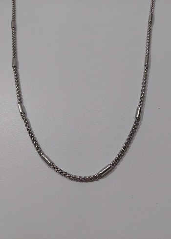 60 cm Paslanmaz Çelik Gri Erkek Kolye - Görsel 2