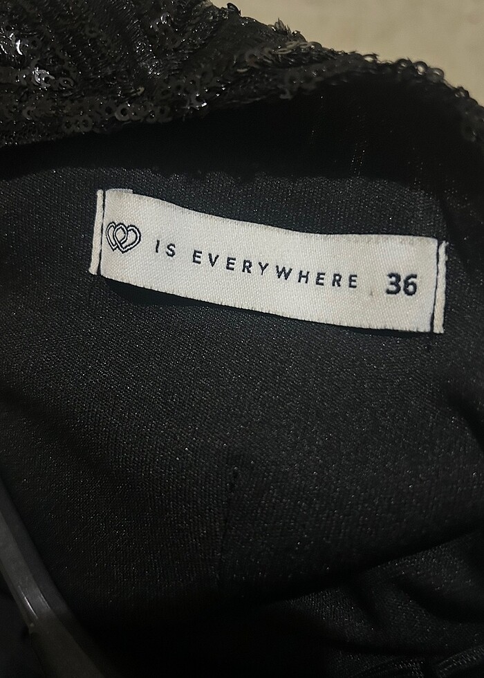 Siyah payetli elbise - Görsel 3