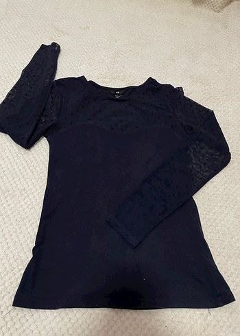 Siyah Dantel Detaylı Uzun Kollu Kadın Bluz - Görsel 2