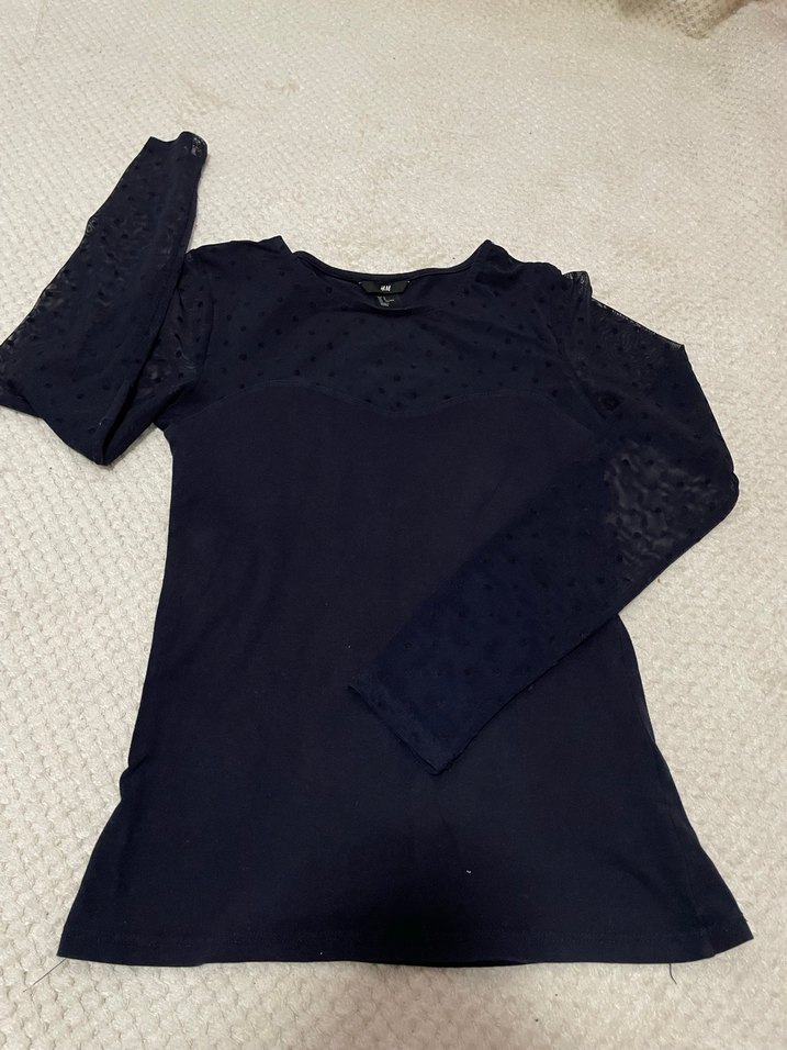 Siyah Dantel Detaylı Uzun Kollu Kadın Bluz - Görsel 2