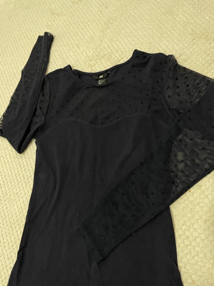 Siyah Dantel Detaylı Uzun Kollu Kadın Bluz - Görsel 4