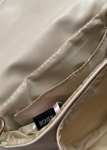 Bej Zincir Detaylı Deri Kadın Çanta - Görsel 3