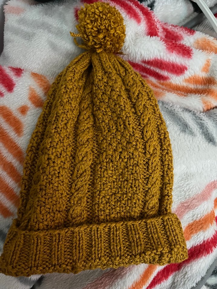 Bohem Tarz Sarı Örgü Kadın Bere - Görsel 3