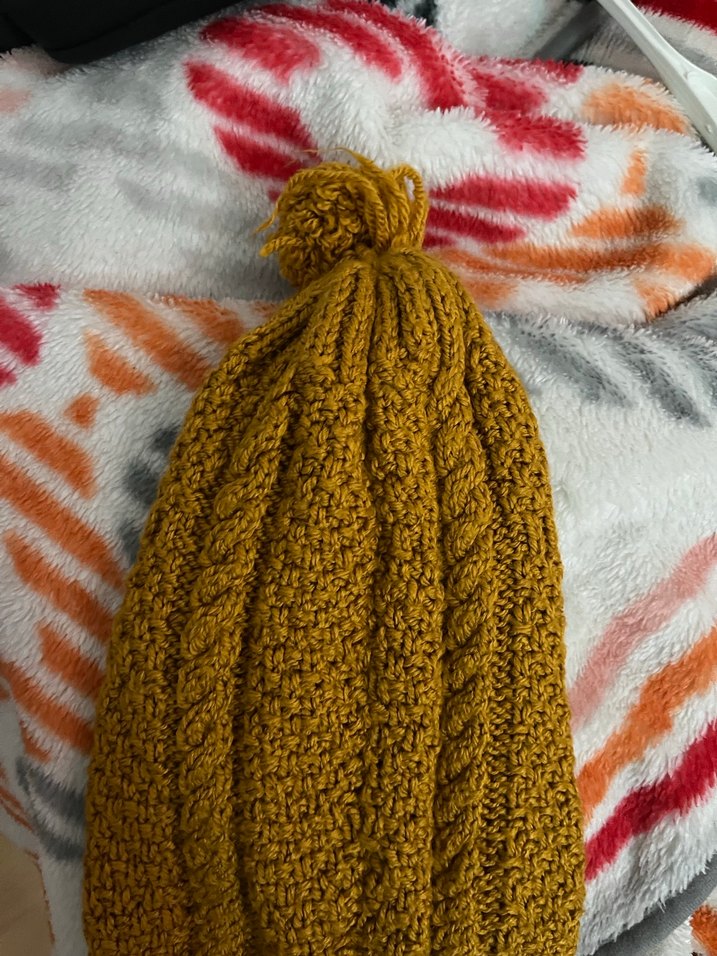 Bohem Tarz Sarı Örgü Kadın Bere - Görsel 2