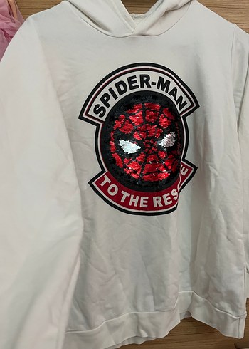 Beyaz Kapüşonlu Erkek Sweatshirt - Görsel 2