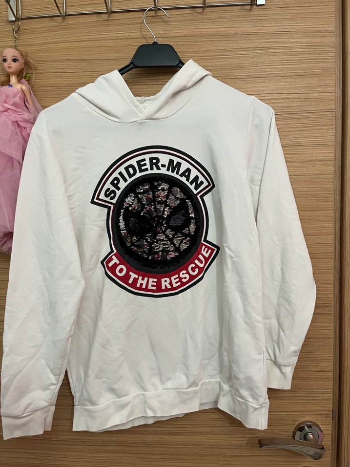 Beyaz Kapüşonlu Erkek Sweatshirt - Görsel 3