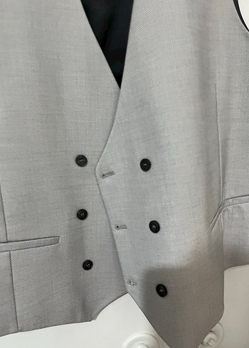 Düğmeli Gri Erkek Yelek - Görsel 3