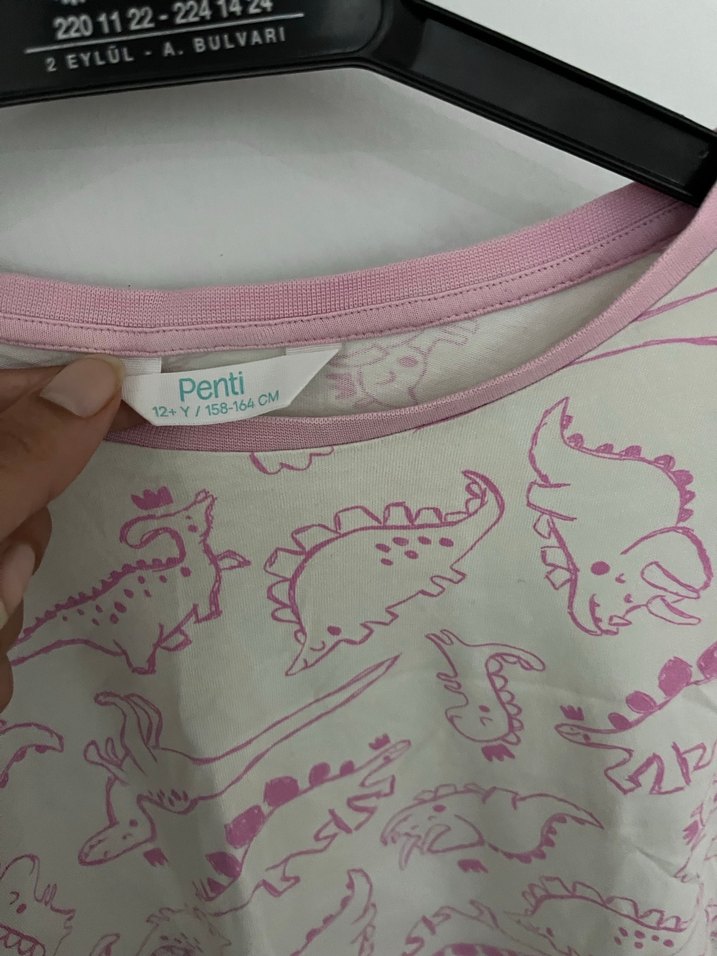 Pembe Baskılı Kız Çocuk Tişörtü - Görsel 3