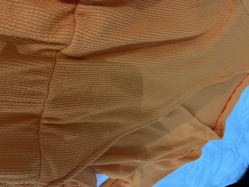 Turuncu V Yakalı Kadın  Tulum - Görsel 3