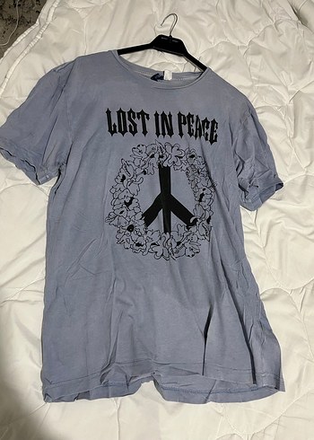 Gri Baskılı Loose Tişört - Görsel 6