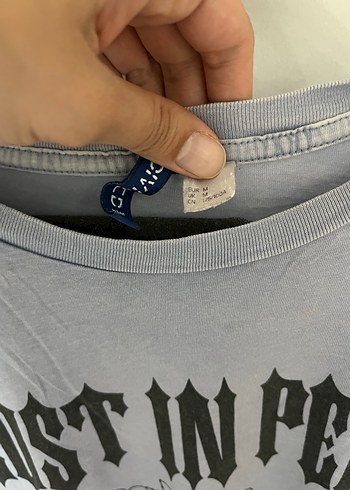 Gri Baskılı Loose Tişört - Görsel 3