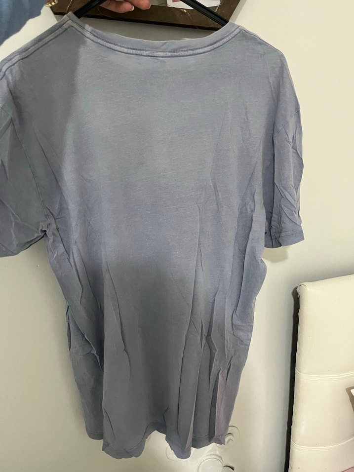 Gri Baskılı Loose Tişört - Görsel 4