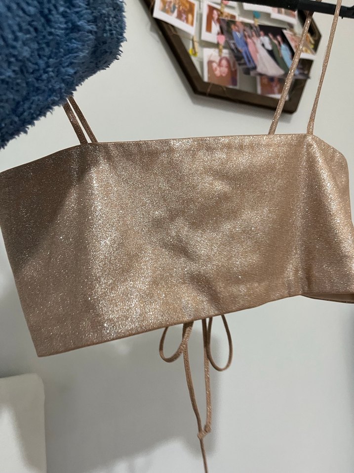 Bej Deri Kemerli Mini Büstiyer - Görsel 3